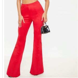 SIZE 2 PLL RED HIGH WAISTED EXTREME FLARE LONG LEG PANTS